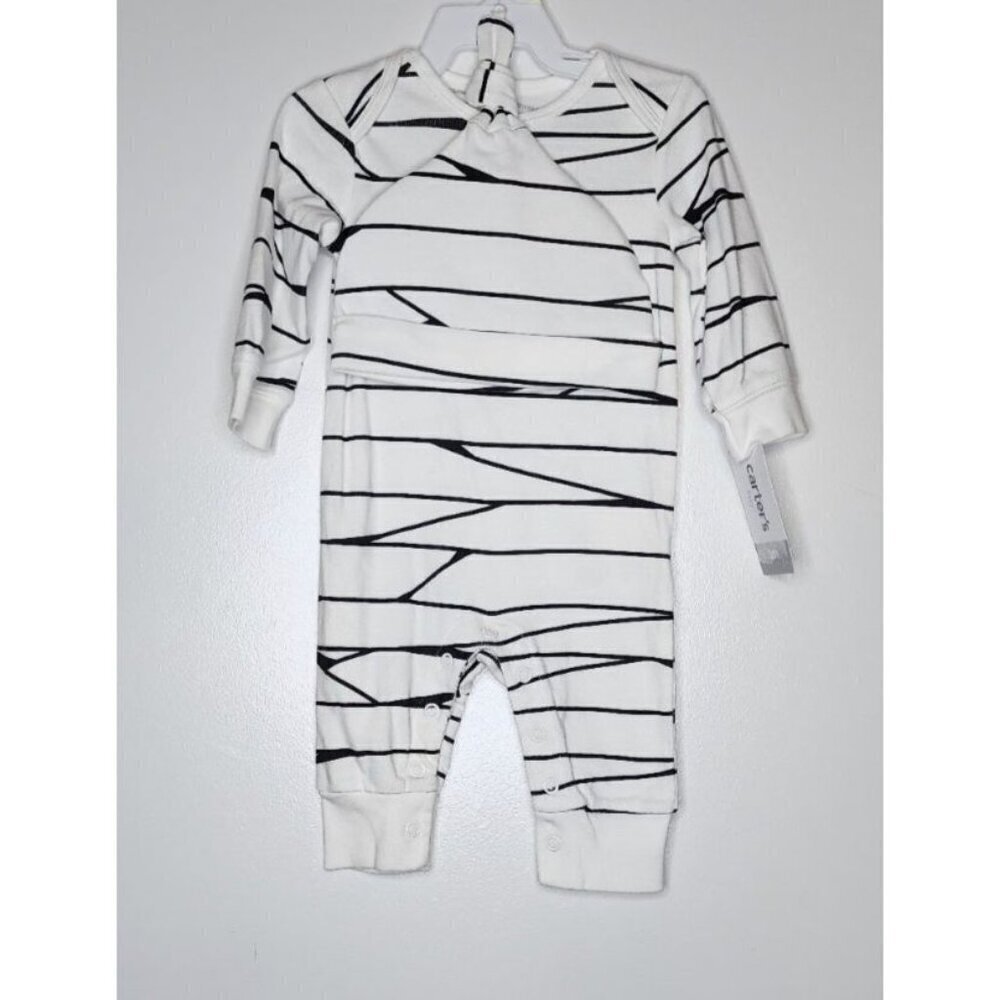 CARTER’s MUMMY TODDLER HALLOWEEN ONE PIECE OUTFIT WITH HAT 3 or 6 Months New - Picture 2 of 8